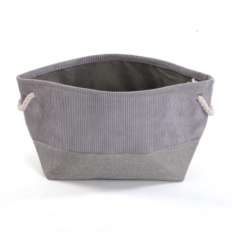 CESTA  CORDUROY  GRIS CLARO