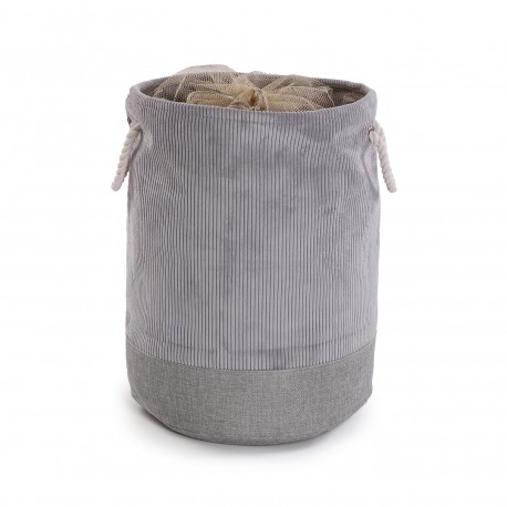 CESTO ROPA CORDUROY GRIS CLARO