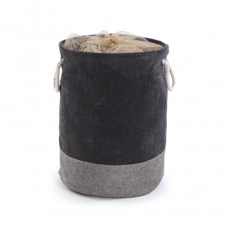 CESTO ROPA CORDUROY GRIS OSCURO