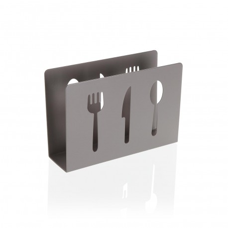 SERVILLETERO CUBIERTOS METALICO GRIS
