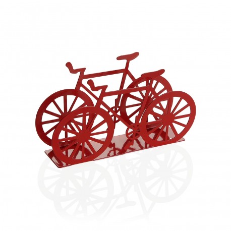 SERVILLETERO BICI METALICA ROJA