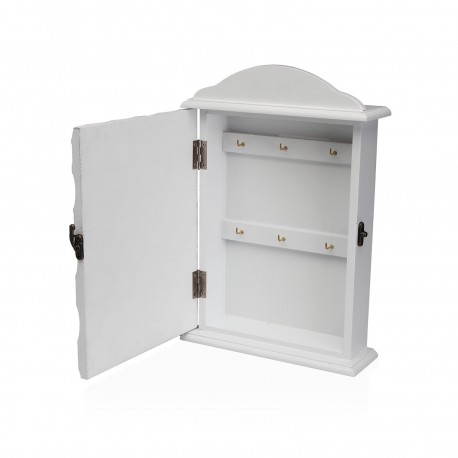 CAJA DE LLAVES BLANCA CON DECORADO DE ESCAMAS