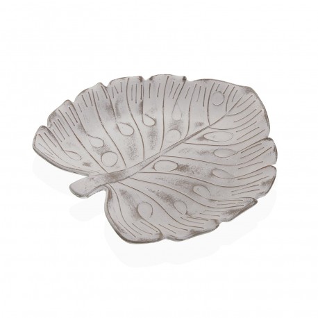 CENTRO DE MESA BLANCO CON FORMA DE HOJA