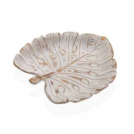 CENTRO DE MESA MARRON CON FORMA DE HOJA