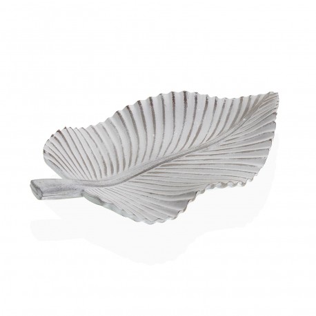 CENTRO BLANCO CON FORMA DE HOJA DE 35 CM