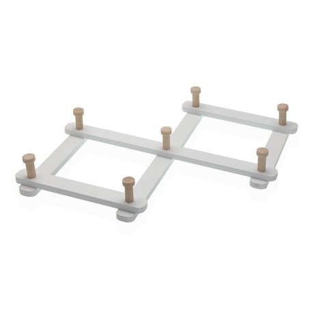 PERCHERO EXPANDIBLE DE PARED DE MADERA BLANCA