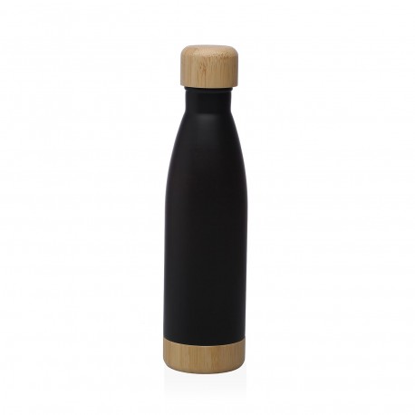 BOTELLA NEGRA MATE  500ML ACERO INOXIDABLE