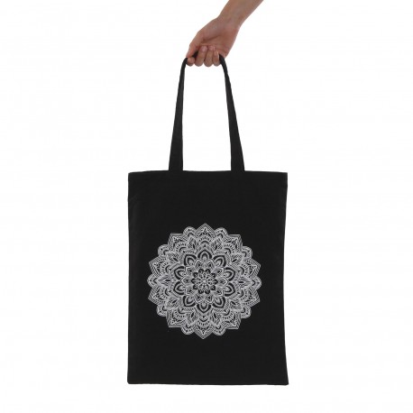 BOLSO COMPRA MANDALA NEGRO