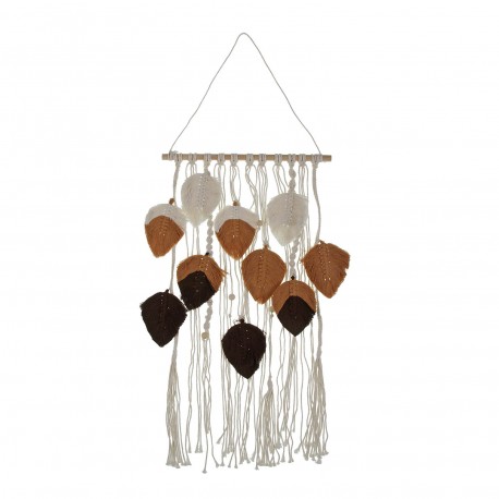 DECORACIÓN PARED MACRAMÉ  HOJAS MARRON