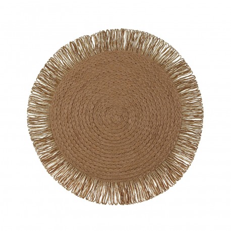 SALVAMANTEL CON  FLECOS MARRON