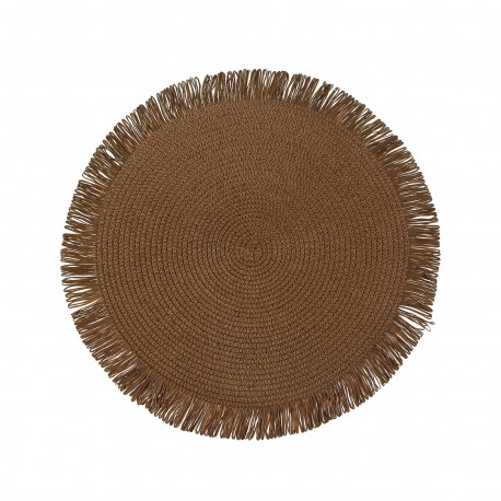 SALVAMANTEL CON  FLECOS MARRON CLARO