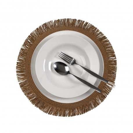 SALVAMANTEL CON  FLECOS MARRON CLARO
