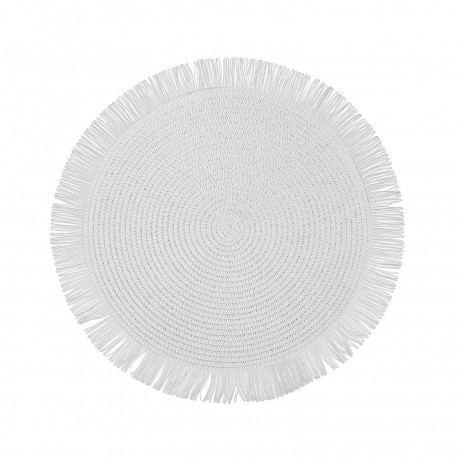SALVAMANTEL CON  FLECOS BLANCO