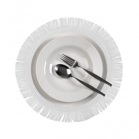 SALVAMANTEL CON  FLECOS BLANCO