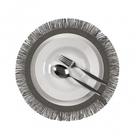 SALVAMANTEL CON  FLECOS GRIS