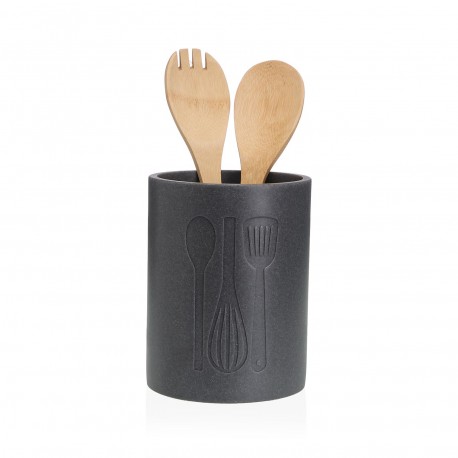 PORTAUTENSILIOS GRANDE COCINA NEGRO