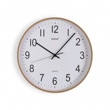RELOJ PARED MADERA CLARA 35CM