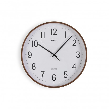 RELOJ PARED MADERA OSCURA 30CM