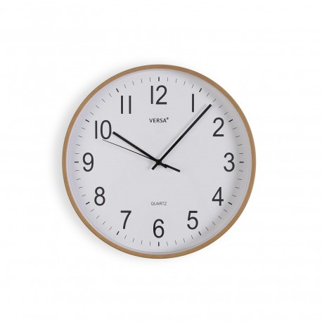 RELOJ PARED MADERA CLARA 30CM
