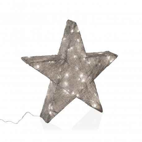 ESTRELLA PLATEADA EN 3D LUMINOSA 30CM