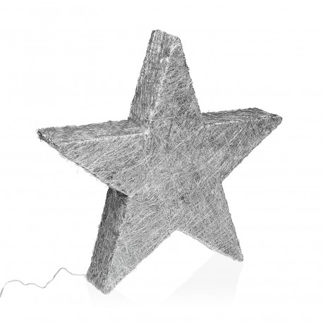ESTRELLA PLATEADA EN 3D LUMINOSA 50CM