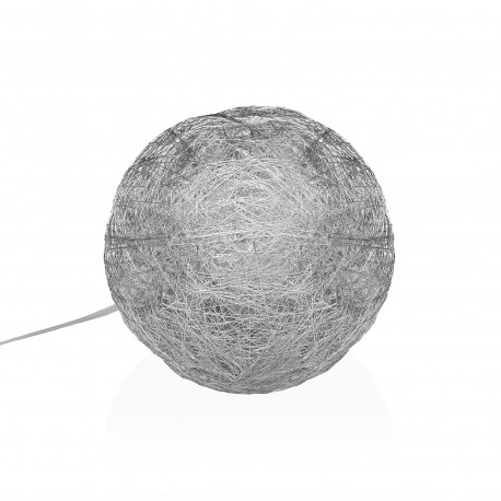 BOLA PLATEADA EN 3D LUMINOSA 15CM