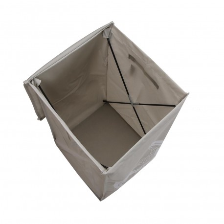 CESTO DE ROPA GRIS CLARO CON DIBUJO DE LAVADORA
