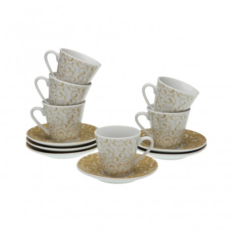 SET 6 TAZAS CAFE CON PLATO SERPENTINE