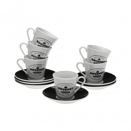 SET 6 TAZAS CAFE CON PLATO GOURMET