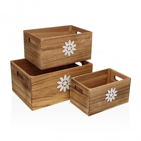 SET DE 3 CAJAS DE MADERA VERDOR