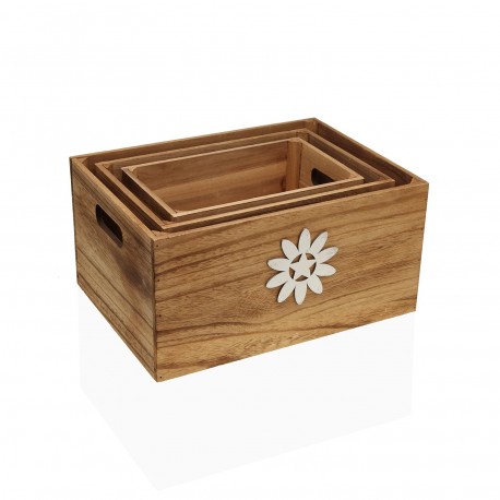 SET DE 3 CAJAS DE MADERA VERDOR