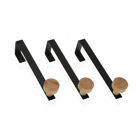 SET 3 PERCHEROS DE PUERTA NEGRO INDIVIDUALES