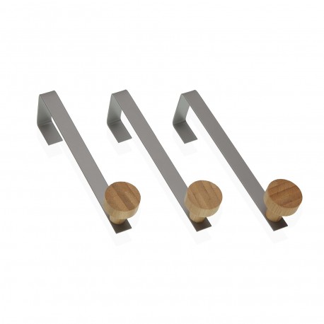 SET 3 PERCHEROS DE PUERTA GRIS INDIVIDUALES