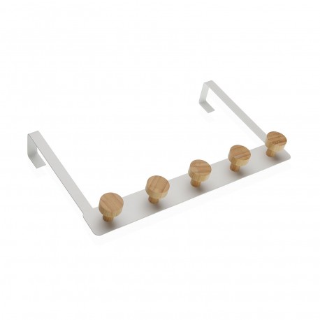 PERCHERO DE PARED BLANCO 5 GANCHOS