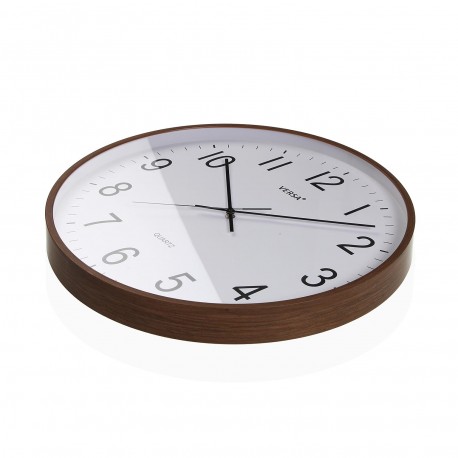 RELOJ PARED MADERA OSCURA 50CM