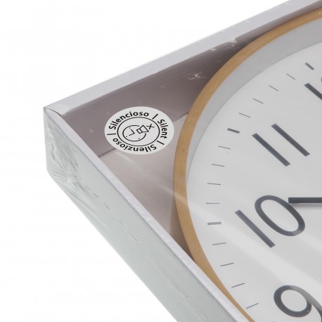 RELOJ PARED MADERA CLARA 50CM