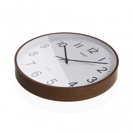 RELOJ PARED MADERA OSCURA 40CM