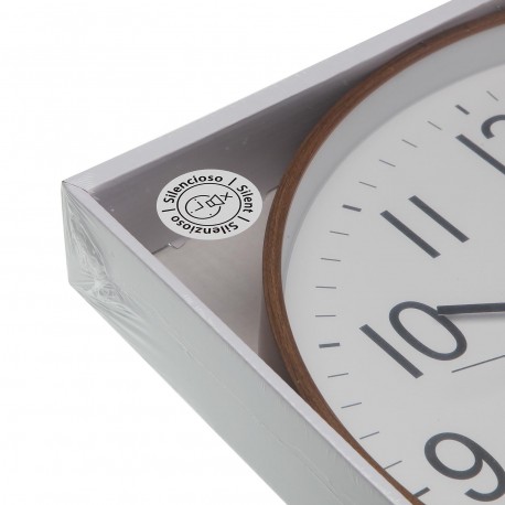 RELOJ PARED MADERA OSCURA 40CM