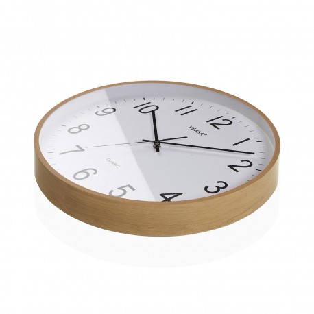 RELOJ PARED MADERA CLARA 40CM