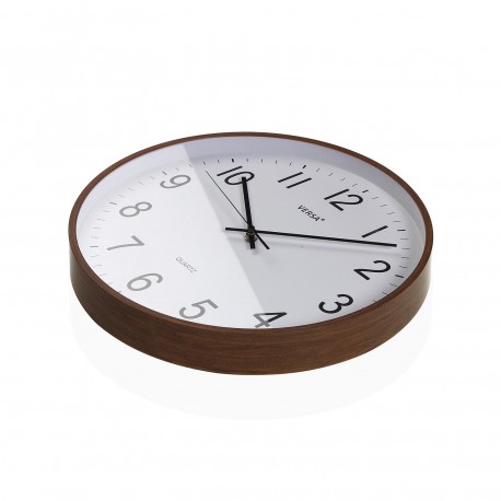 RELOJ PARED MADERA OSCURA 35CM