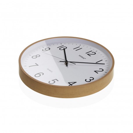 RELOJ PARED MADERA CLARA 35CM