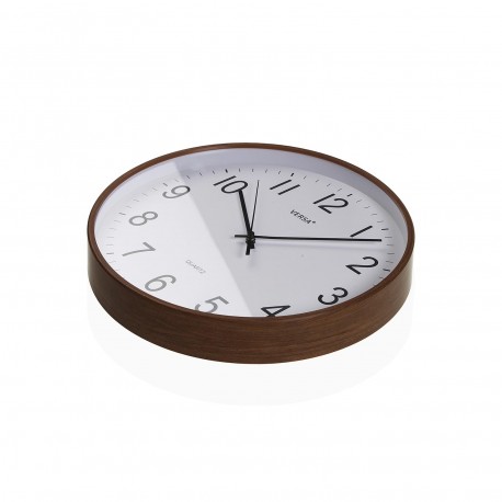 RELOJ PARED MADERA OSCURA 30CM