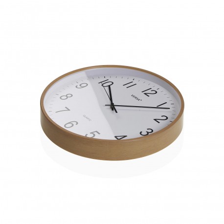 RELOJ PARED MADERA CLARA 30CM