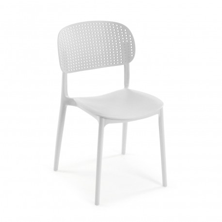 SILLA DE COMEDOR BLANCA APILABLE