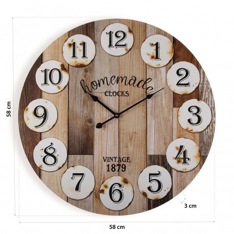 RELOJ DE PARED MADERA 58CM