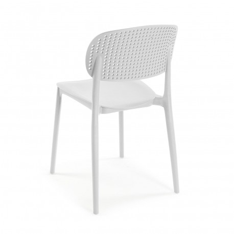SILLA DE COMEDOR BLANCA APILABLE