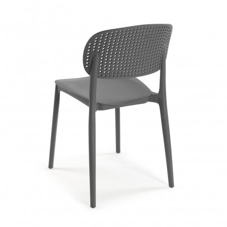 SILLA DE COMEDOR GRIS APILABLE