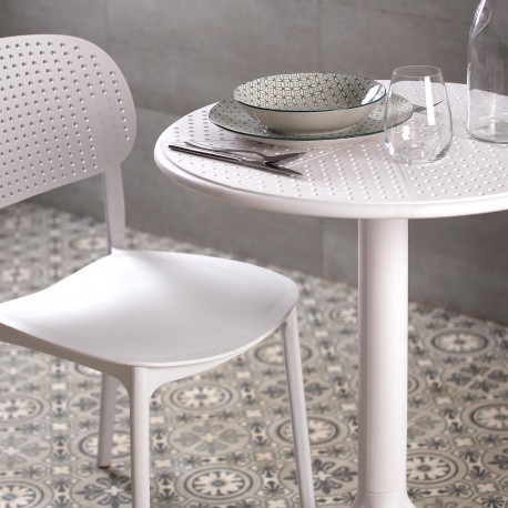 SILLA DE COMEDOR BLANCA APILABLE