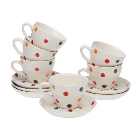 SET 6 TAZAS CAFE CON PLATO MELISSA