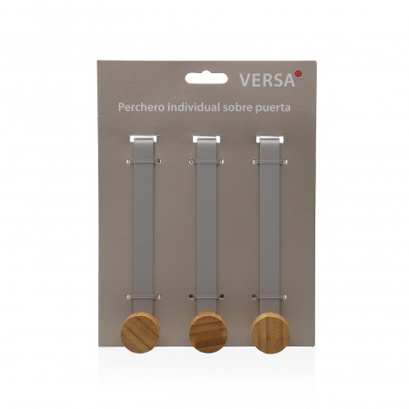 SET 3 PERCHEROS DE PUERTA GRIS INDIVIDUALES